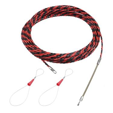 Imagem de Pastlla Kit extrator de cabo de fita de peixe de 0,26"/6,5 mm, extrator de cabo elétrico através da parede, dispositivo de guia de fio rosqueador, fixador de peixe, 3 fios torcidos com mola guia (15 m