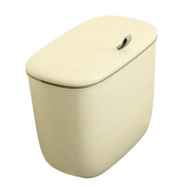 Imagem de DimyFew Lixeira suspensa composteira para porta de armário de cozinha, balde de compostagem para armário doméstico, trailer, banheiro e vaso sanitário, Creme Pequeno