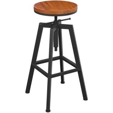 Imagem de Assento De Pu De Madeira Maciça Alto Stool Bar Cozinha Café Da Manhã Cadeira De Jantar Adequada Para Família E Negócios Para Cozinha Pub Café, #1