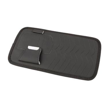 Imagem de ＫＬＫＣＭＳ Suporte para viseira de carro, suporte para DVD e CD, couro PU, fácil de limpar, resistente ao desgaste, para a maioria dos carros, bolsa de, Preto