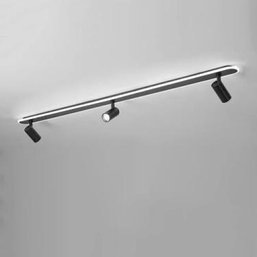 Imagem de Luminárias De Teto Spot De Montagem No Teto Preto Para Corredor 3 Cabeças Holofotes De Teto Ajustáveis Kit De Iluminação De Trilho Fixo Led Lâmpadas De Acento De Holo, 6000k (Cool White)