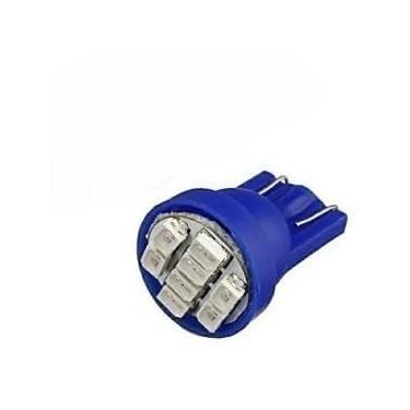 Imagem de Lâmpadas LED para luzes traseiras, luzes de freio e luzes intermitentes (T10 8 Led Azul Comum,10 Unidades)