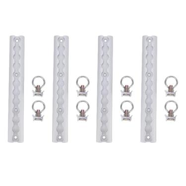 Imagem de Jiawu de Amarração de Pista de Serviço Pesado Com 8 o Acessórios de Anel para Motocicletas ATVs Dirt Bikes Utility Tractores Caminhões de Coleta, 304mm/12in, de Amarração do Reboque (Prata)