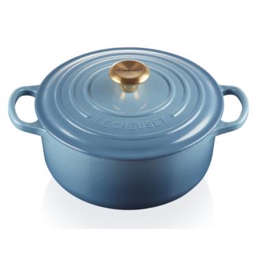 Imagem de Panela redonda le creuset 22CM signature ferro esmaltado azul chambray 21177224344441