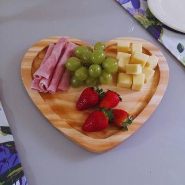 Imagem de Tábua Petisqueira Madeira Pinus Coração Grande - Ligna Decore