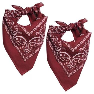 Imagem de Bandana Colorida Varias Cores Lenço Moda - ROSA PURP, Vinho