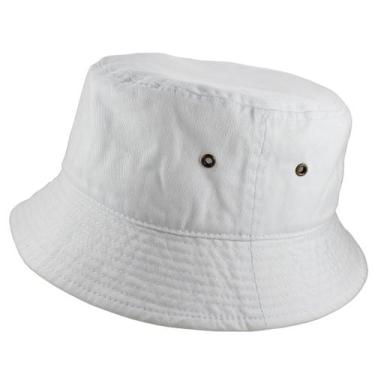 Imagem de Bucket Hat Gelante 100% algodão, embalável para mulheres/homens, branc