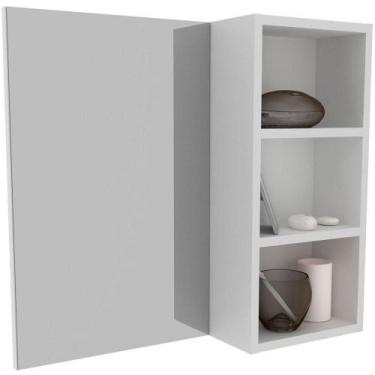 Imagem de Espelheira Para Banheiro 60 Cm 3 Nichos Valente Branco - TECNOMÓBILI