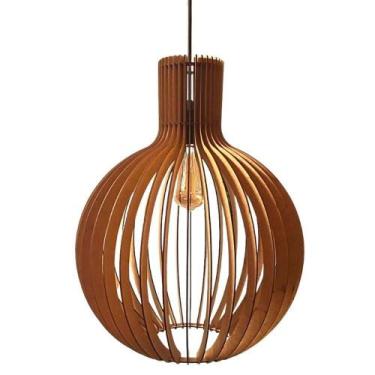 Imagem de Luminária Teto Tipo Pendente Riviera Em Mdf - Completa - LENOBRE