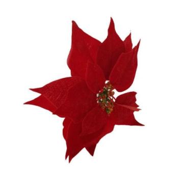 Imagem de Flor Artificial Natalina Poinsétia Haste 27cm 27cm - Carmella Presente