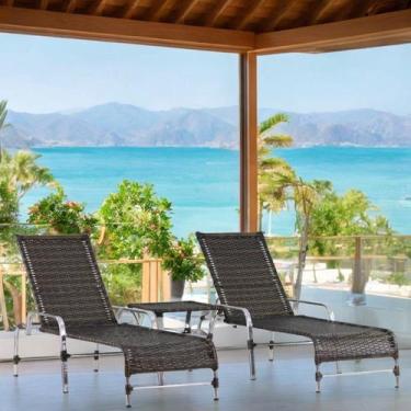 Imagem de Kit 2 Espreguiçadeiras Mesa em Alumínio Piscina Jardim e Área Catar - 