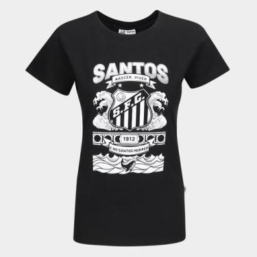 Imagem de Camiseta Santos Feminina - Surf Center, Preto, P
