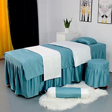 Imagem de Colchas Beauty Conjunto de 4 peças de cores puras para massagem e corpo podem ser personalizadas para fumigação e xampu, capa de cama de massagem (cinza 60 x 180 cm)