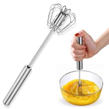 Imagem de 10 Batedor Clara Neve Ovo Giratório Profissional Inox Manual - Ami