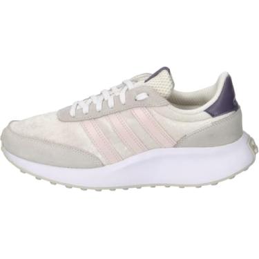 Imagem de adidas Tênis de corrida feminino anos 70, Branco/Quartzo Maravilha/Violeta Sombra, 35