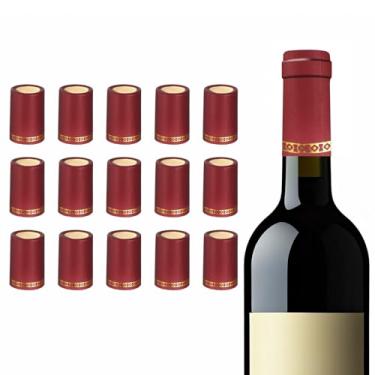 Imagem de PATIKIL Tampa termorretrátil de PVC 33 x 50 mm, 60 peças de tampas de embalagem de vinho para adegas de vinho uso doméstico lembrancinhas de festa, garrafas de óleo, vermelho