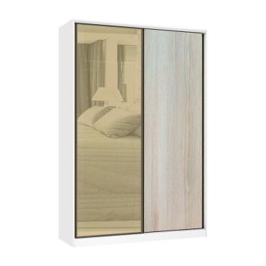 Imagem de Guarda Roupa 2 Portas De Correr 159cm Branco Com Crema