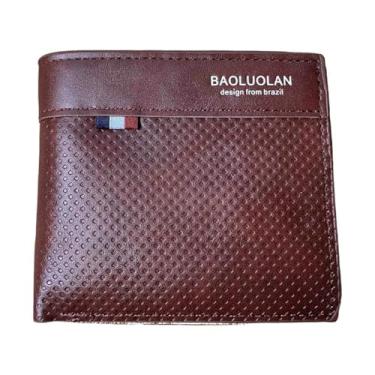 Imagem de Carteira Masculina Elegante ideal para o dia a dia Trabalho Porta moedas Porta cartão (Marron Escuro)