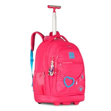 Imagem de Mochila Carrinho RB Grande Rodinha Escolar Feminina Menina (Rosa)