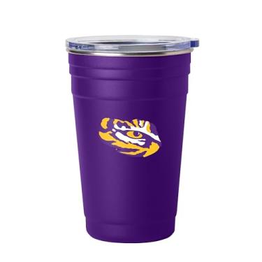 Imagem de Logo Brands NCAA LSU Tigers 623.7 g Copo de porta traseira de aço inoxidável - Parede dupla selada a vácuo durável para bebidas quentes e frias, perfeito para dias de jogos e festas
