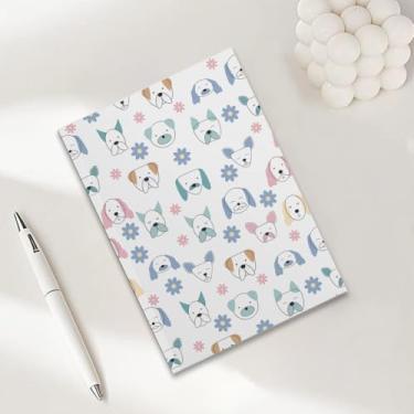 Imagem de Cadernos de flores de cachorro pastel para trabalho, caderno de composição A5, caderno pautado para faculdade, agenda de viagem forrada para escrever anotações, presentes para amantes de cães
