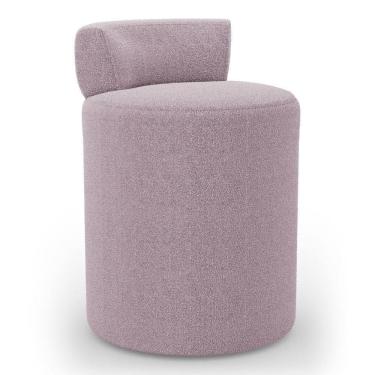 Imagem de Puff Decorativo Orgânico Living Aegon Minimalista Bouclê Rosê - Abmaza