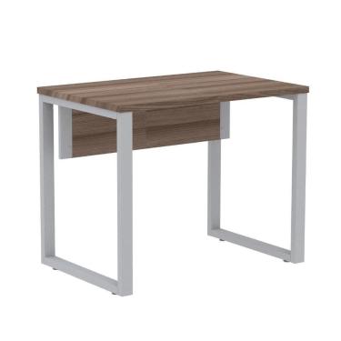 Imagem de Mesa Escritório P25 Tub Pandin 90 Cm (larg) Tampo Mdp Walnut Pé Aço Tubular Cinza