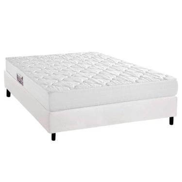 Imagem de Cama Box Casal: Colchão Espuma D45 Herval Top + Base Crc Corano White (138x188)