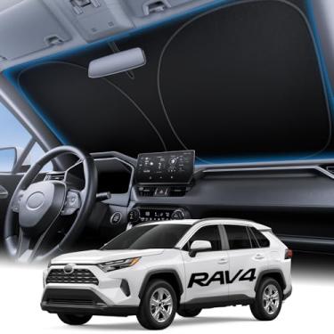 Imagem de Wigoo Para Toyota RAV4 2019-2025 Para-sol para para-brisa [100% protetor solar, tecnologia de resfriamento de 4ª geração] Para-sol de janela frontal com isolamento térmico dobrável com bolsa de