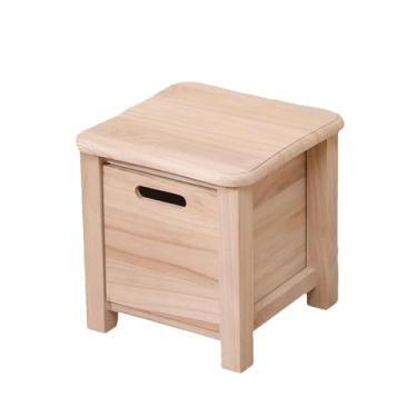 Imagem de HGTRH Espreguiçadeira de madeira maciça, otomano de armazenamento, banco multifuncional para uso doméstico com acabamento carbonizado, design que economiza espaço para sala de estar e entrada, madeira