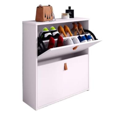 Imagem de Sapateira Organizadora Com Prateleira e Gaveta Basculante Hall de Entrada (Outlet Branco)
