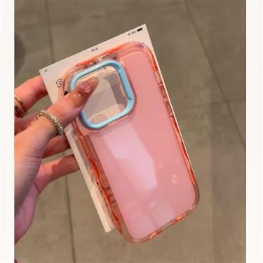 Imagem de HTVJFX Capa protetora de celular luxuosa Jelly Candy à prova de choque e macia (para iPhone 12Pro Max/rosa e azul)