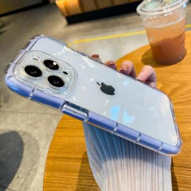 Imagem de HTVJFX Capa protetora transparente de luxo à prova de choque para iPhone 13 Pro Max (para iPhone 13 Pro Max/roxa)