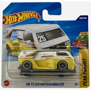Imagem de Hot Wheels - VW T3 Custom - Peak Pursuit 3/10 - JBC05 - Short Card - Yellow/White - Mattel 2025 - Licensed Volkswagen Model with Widebody Design in Scale 1:64