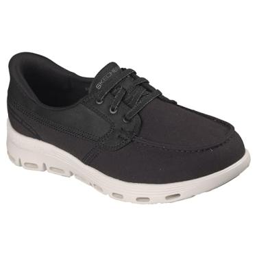 Imagem de Skechers Sapato náutico feminino, Preto/branco, 35