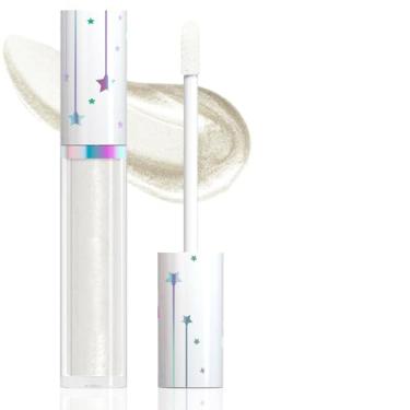 Imagem de Delineador de sombra líquida brilhante com glitter, delineador em bastão metálico colorido de alto pigmento, à prova d'água, conjunto de maquiagem brilhante de longa duração para mulheres, 02# branco