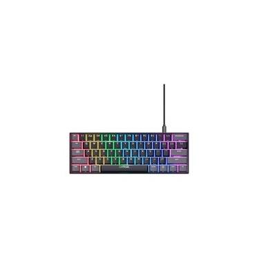 Imagem de Teclado Mecânico Gamer Trust Gaming GXT 867 Acira Mini, RGB, 60%, USB-A e USB-C, Preto - 24882