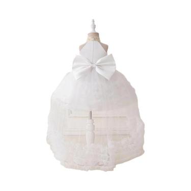 Imagem de Vestido De Festa Com Lantejoulas Para Menina, Grande Laço, Vestido De 