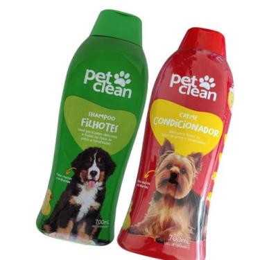 Imagem de Kit Condicionador + Shampoo Filhote Pet Clean Cachorro Gato