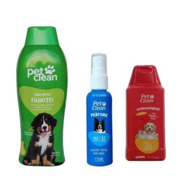 Imagem de Kit POP Pet Clean Shampoo + Perfume + Condicionador Pet Cães, Filhote 
