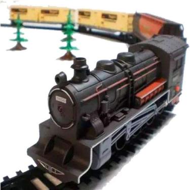 Imagem de Ferrorama Super Locomotiva C/ Farol Luz Trem Elétrico Pista - Braskit