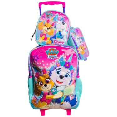 Imagem de Kit Mochila Patrulha Canina Infantil Original Rosa-azul - XERYUS, Rosa