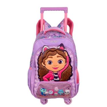 Imagem de Mochila Rodas A Casa Mágica Gabby Escolar Infantil Meninas Cor:Lílas -