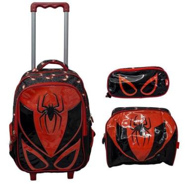 Imagem de Kit Mochila Escolar Infantil De Rodinhas Com Lancheira E Estojo Yins E