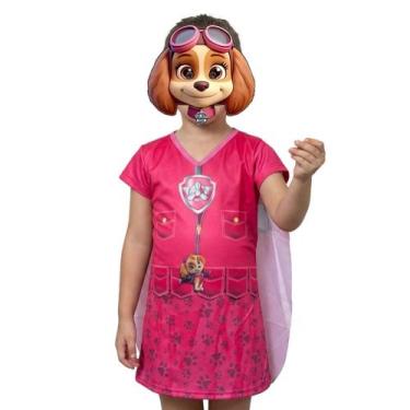 Imagem de Fantasia Infantil Skye Com Máscara E.V.A 3D - SGB MODAS, M (4 a 5 anos