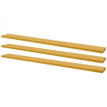 Imagem de Kit 3 Prateleiras 100 X 10cm Amarela Suporte Invisível
