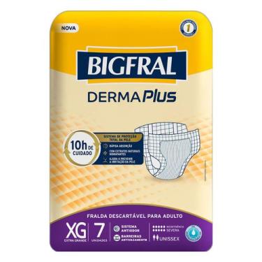 Imagem de Fralda Geriátrica Bigfral Derma Plus Regular Xg 7 Unidades