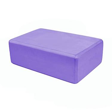Imagem de Bloco de Yoga espuma de EVA, mais estabilidade e conforto, sem látex, macia e antiderrapante para ioga, pilates, meditação (Unitário, Roxo)