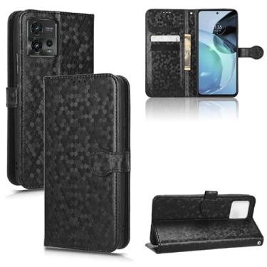 Imagem de For Motorola Moto G72 4G Honeycomb Dot Texture Leather Phone Case