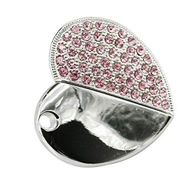 Imagem de 32GB Pink Heart Modelo USB Flash Drive Memory Stick PenDrive USB Flash Disk Thumb Drive U Disk USB Flash Card USB Stick
